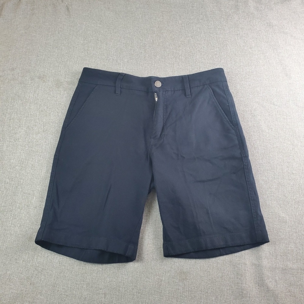 Unbound Merino Short Mens 30 Black Wool Blend Flat Front Chino Stretch